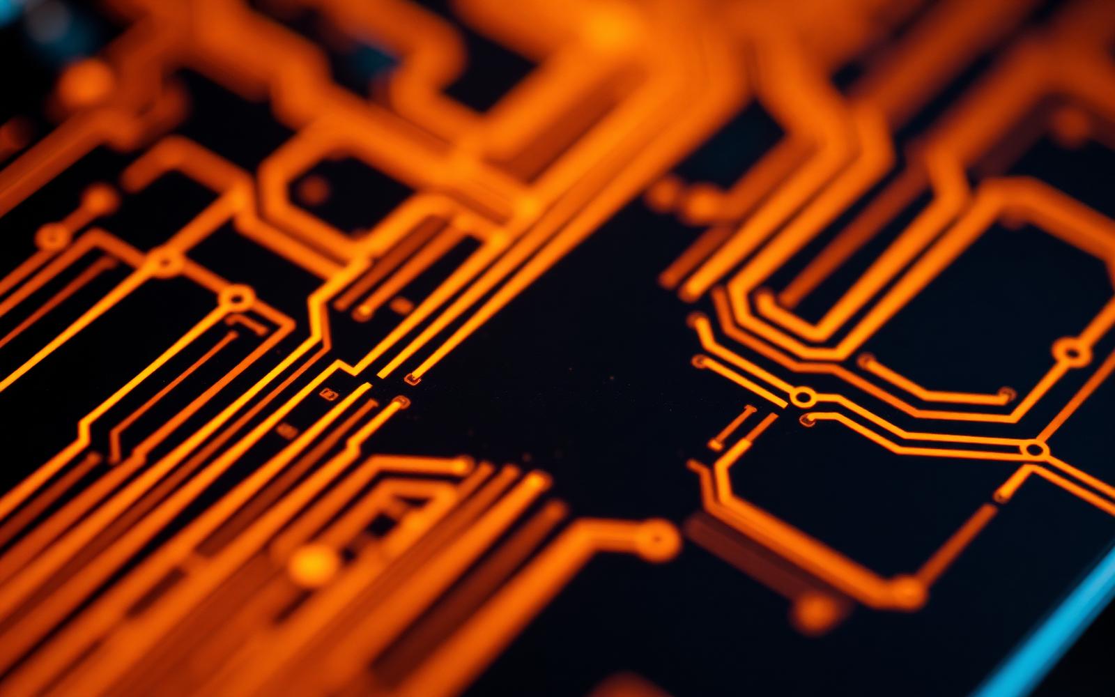 Macro view of a glowing microchip representing GITA's compute fabric